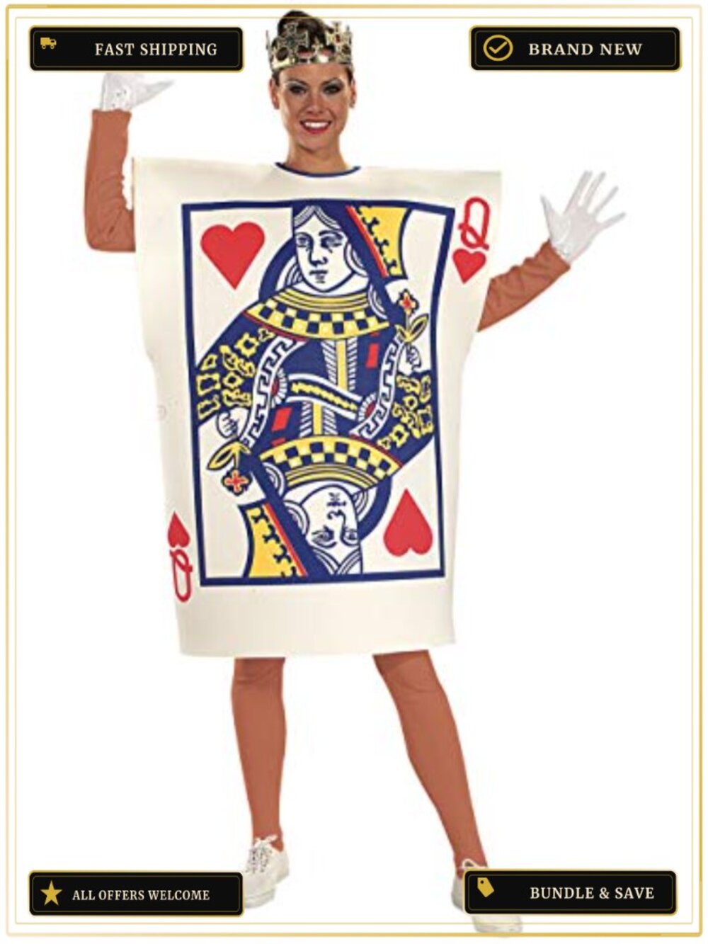 Queen of Hearts Costume Foam Tunic Headpiece Adult Standard